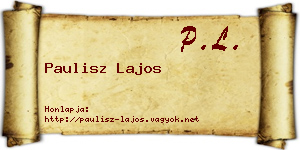 Paulisz Lajos névjegykártya